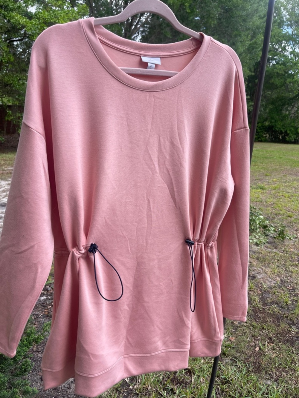 J. Jill Dusty Rose Drawstring Waist Sweatshirt - Picture 3 of 3